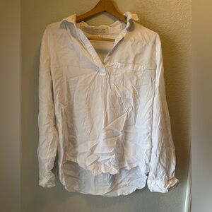 Cloth & Stone White Button Up Blouse Size Large
